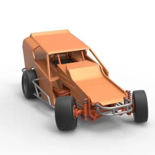 Vintage Dirt Modified stock car Version 3 while turning 1:25 - Model thumbnail 26