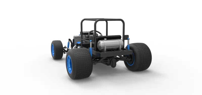 Vintage Dirt Supermodified stock car Base Scale 1:25 - Model preview 14