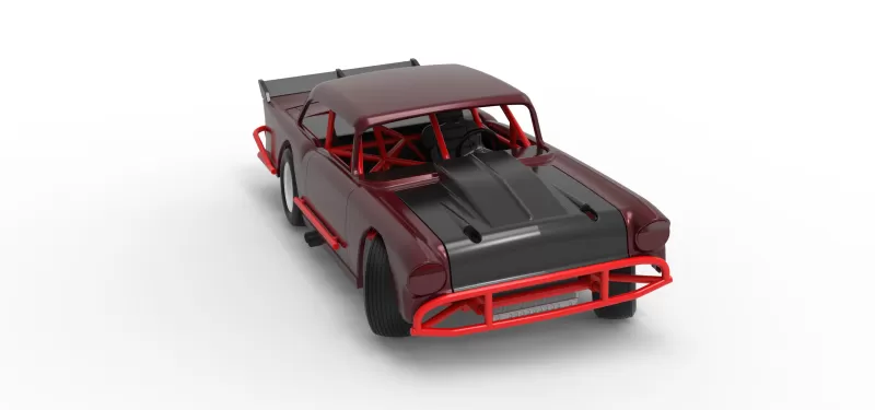 Vintage Dirt Modified stock car V9 while turning Scale 1:25 - Model preview 26