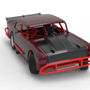 Vintage Dirt Modified stock car V9 while turning Scale 1:25 - Model thumbnail 26