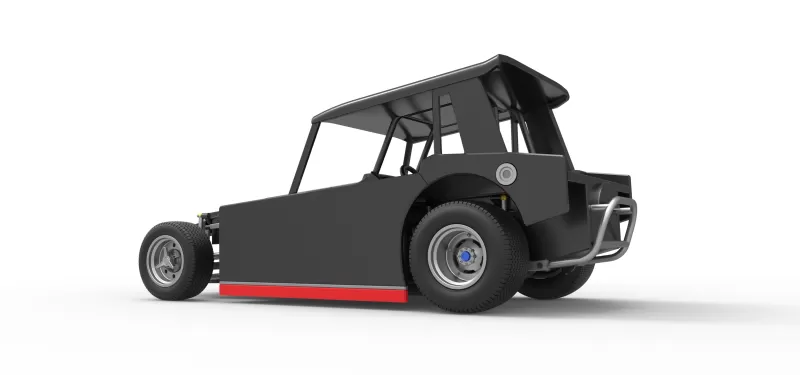 Vintage Dirt Modified stock car Version 6 Scale 1:25 - Model preview 13