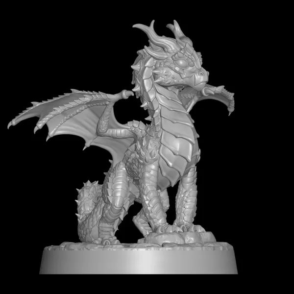 Baby Dragon stl file 3d printing, 3d print file, miniature - Model preview 2