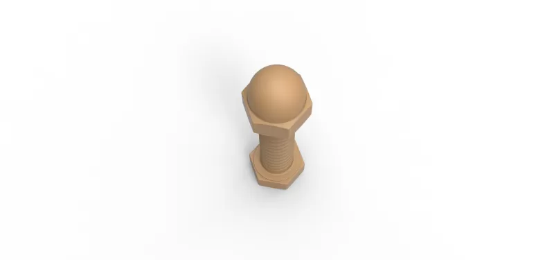 Bolt with Cap nut - Model preview 4