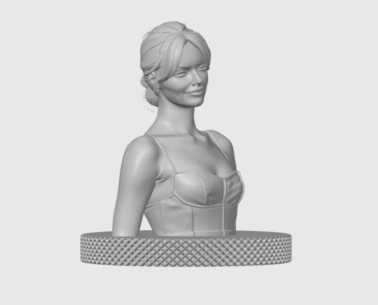 Emma Stone 3D Model Print - Model preview 9