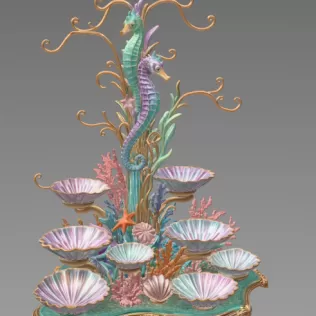 Seahorse Coral Shell Bowl Organizer STL File for 3D Print - Model thumbnail 7