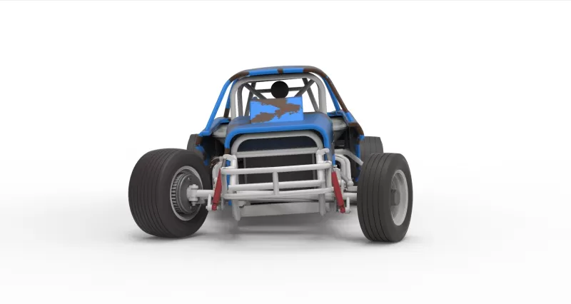 Vintage Dirt Modified stock car V10 while turning Scale 1:25 - Model preview 7