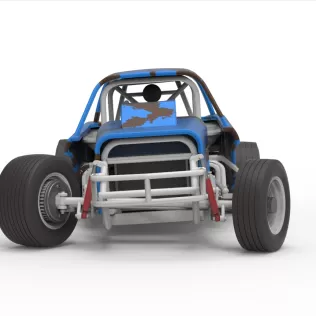 Vintage Dirt Modified stock car V10 while turning Scale 1:25 - Model thumbnail 7
