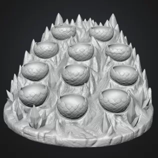 Volcanic Dragon Egg Mountain Organizer STL File for 3D Print - Model thumbnail 12