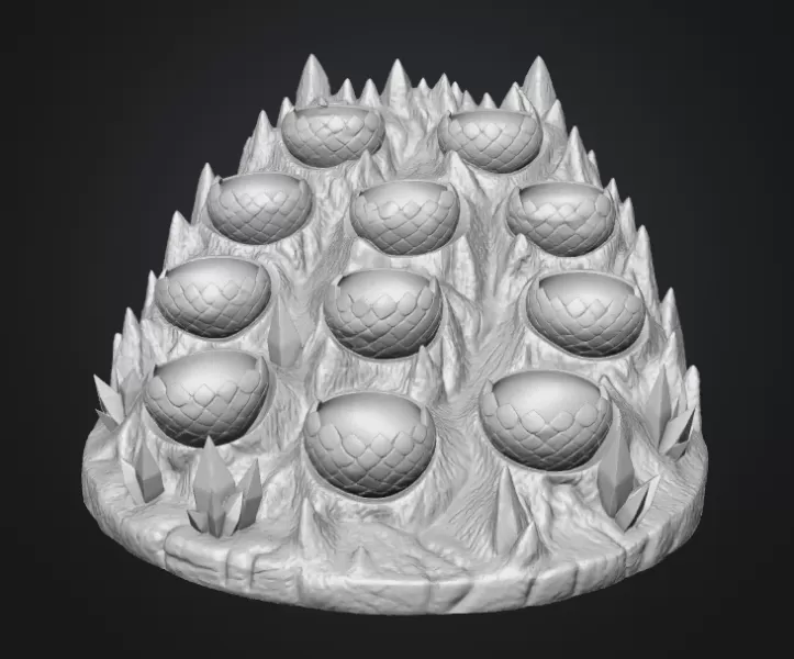 Volcanic Dragon Egg Mountain Organizer STL File for 3D Print - Model preview 12