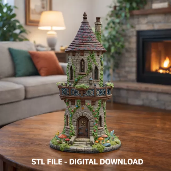 Enchanted Fantasy Tower STL File 3D Printable Fairy Tale Tower - Model preview 2