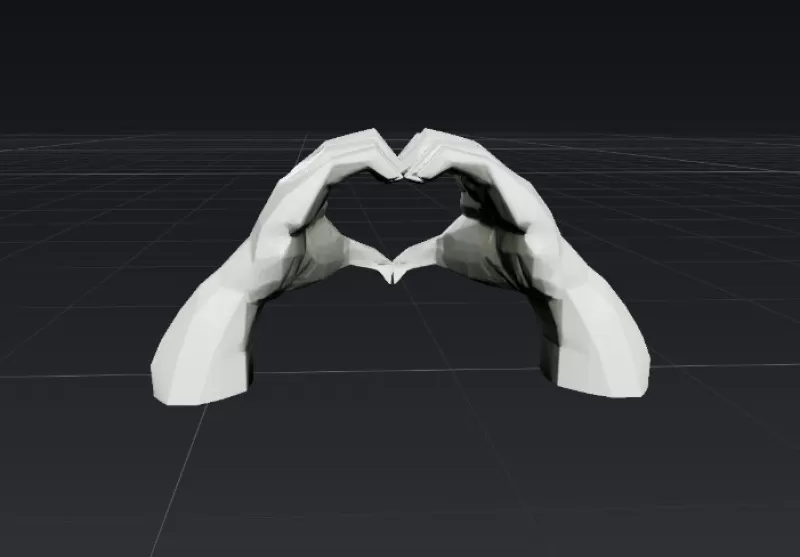 Manos formando un corazón – Escultura decorativa 3D | Insomnia3D - Model preview 4