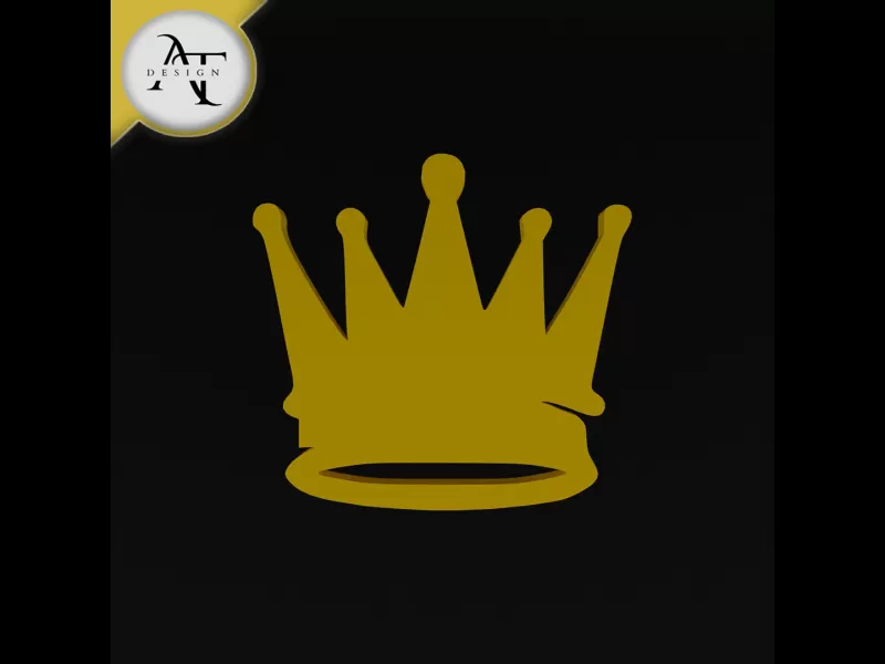 Simple Crown Symbol - 2D Art - Model preview 1