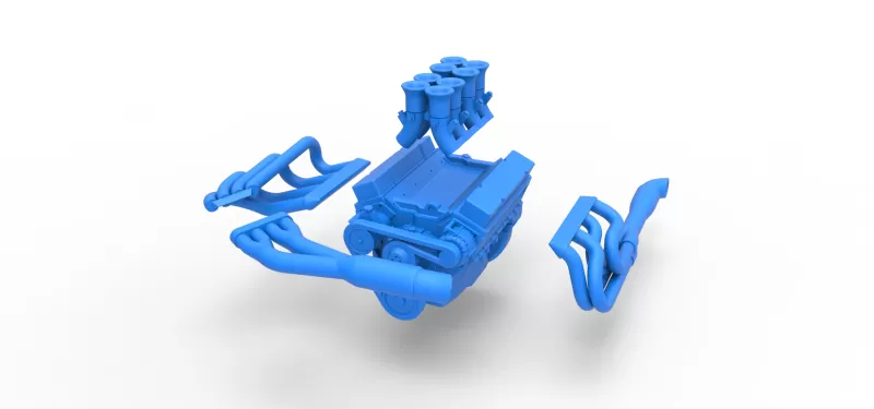 Engine V8 for Supermodified race car Version 3 Scale 1:25 - Model preview 18