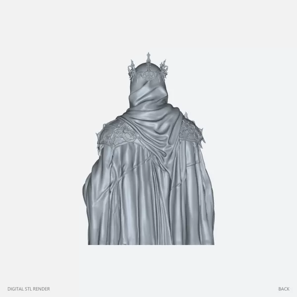 Crowned Veiled Knight Torso - 100 mm STL - Model preview 4