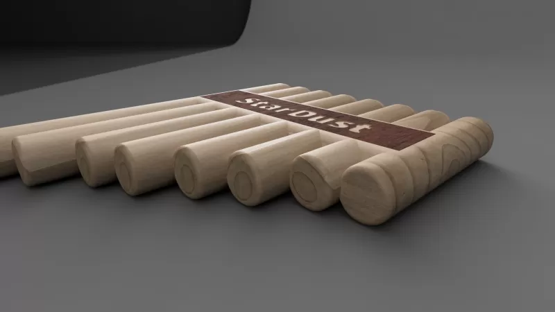 Indian Pan Flute V2 – One-Piece Instrument (C5 → C6) - Model preview 4