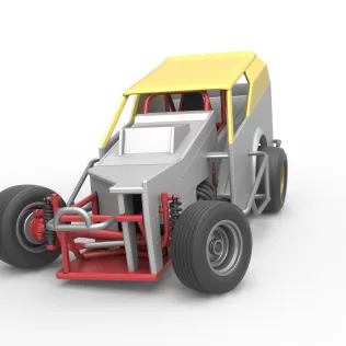 Vintage Dirt Modified stock car V7 while turning Scale 1:25 - Model thumbnail 5