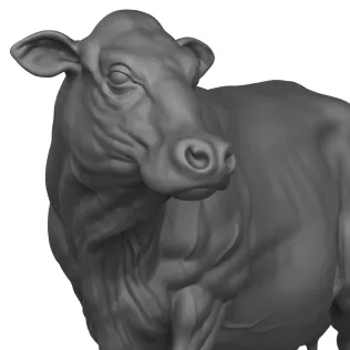 3D Printable Milking Cow - Model thumbnail 2