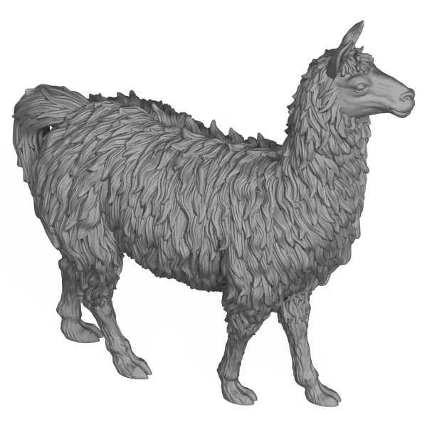 3D Printable Llama Standing Pose - Model preview 6