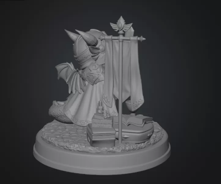 Holy Knight Dragon STL File for 3D print - Model preview 12