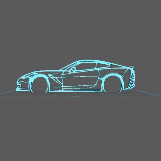 Silhouette Chevrolet Corvette - Wall Art