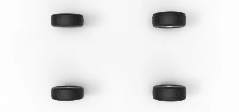 Wheel Set of Mod Lite Race car Version 2 Scale 1:25 - Model preview 5