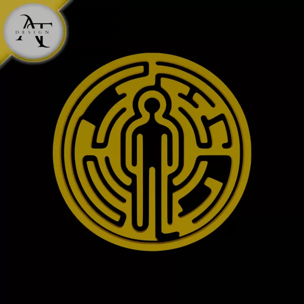 A person in a labyrinth - Silhouette - 2D Wall Art Decor - Model preview 1