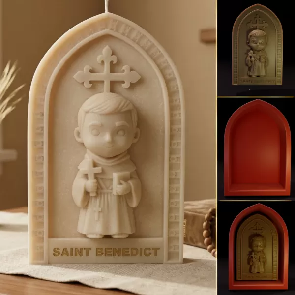 Saint Benedict Chibi - printable 3d model - Model preview 1