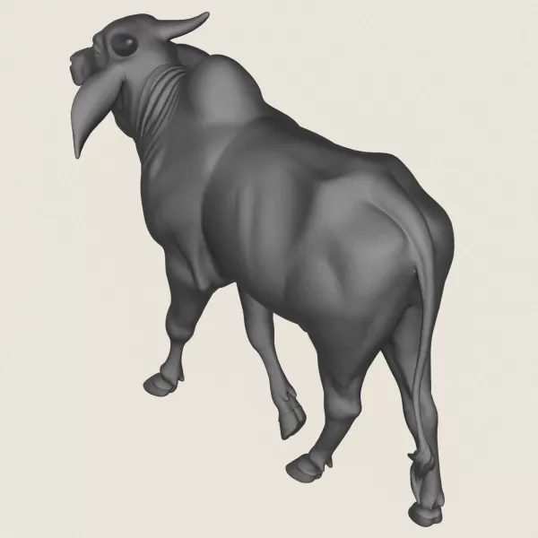 Indian Ox Print Ready 3D Model - Model preview 5
