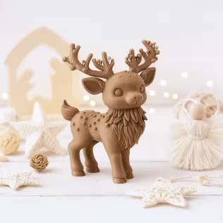 Magic Christmas Deer Figure | Cute Reindeer Sculpture | Holiday - Model thumbnail 5