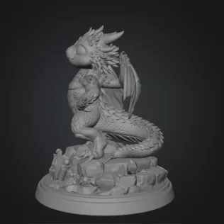 Brave Guardian Dragon STL File for 3D Printing - Model thumbnail 9