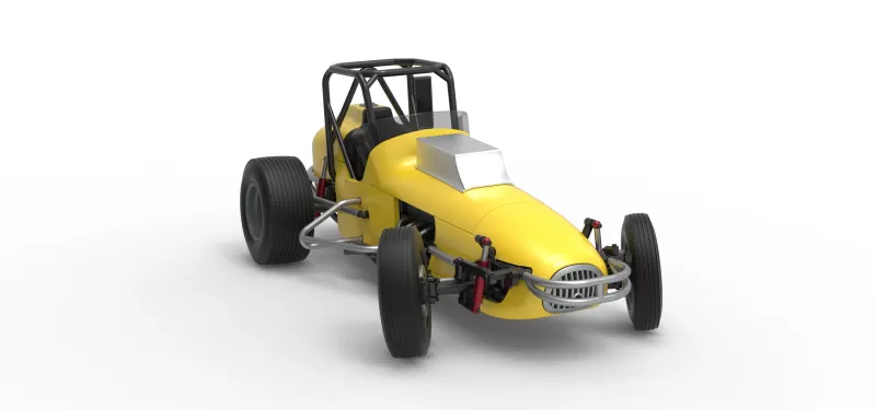 Dirt Silver Crown Champ car while turning Version 2 Scale 1:25 - Model preview 26