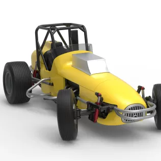 Dirt Silver Crown Champ car while turning Version 2 Scale 1:25 - Model thumbnail 26