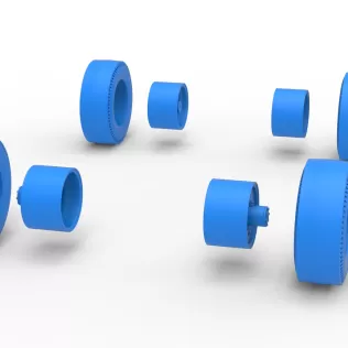 Wheel Set of Vintage AWD dragster Scale 1:25 - Model thumbnail 9