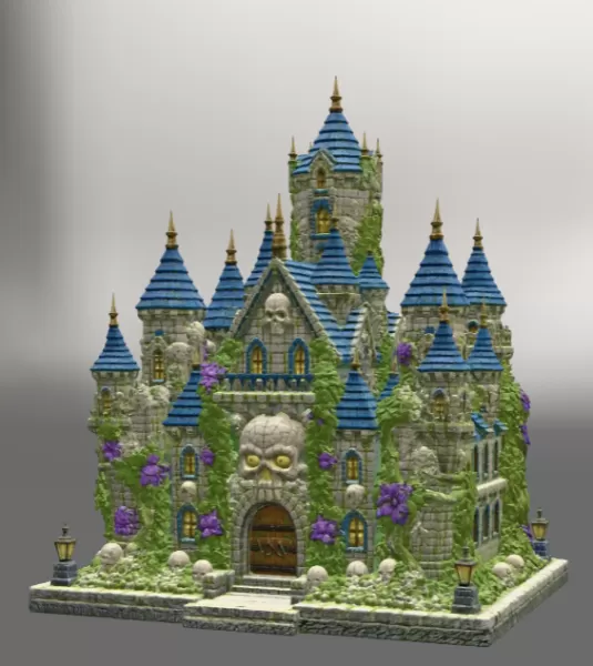 Skull Bloom Castle STL File for 3D Print - Model preview 8