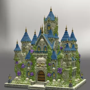 Skull Bloom Castle STL File for 3D Print - Model thumbnail 8