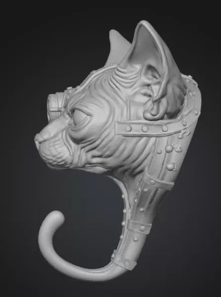 Steampunk Sphynx Hook - Model preview 3