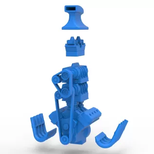 Engine V8 with double supercharger Version 8 Scale 1:25 - Model thumbnail 13