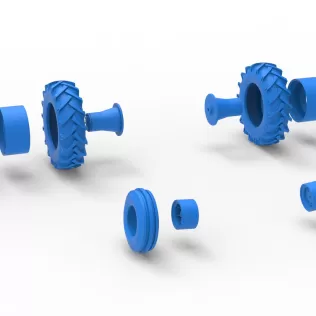 Wheel Set of Racing Combine Harvester Version 2 Scale 1:25