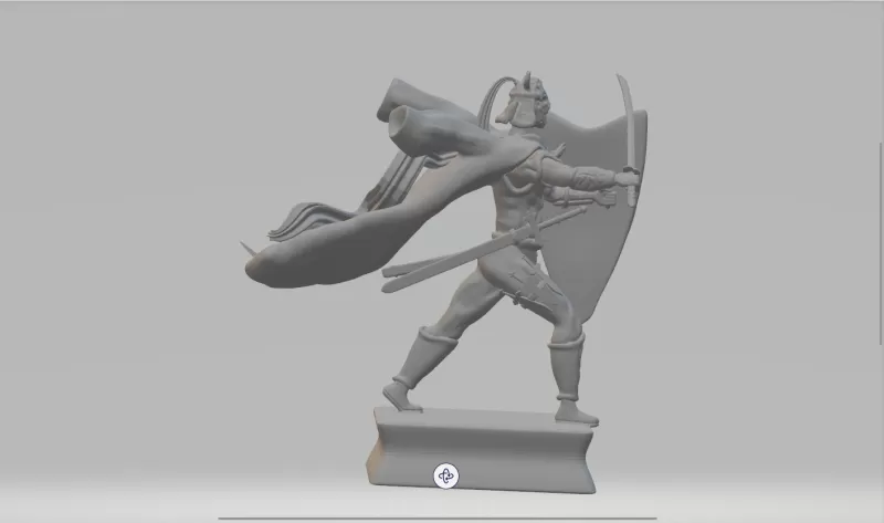Samurai warrior board game figurine - Model preview 3
