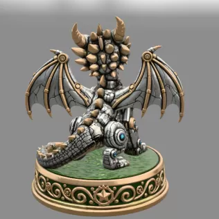 Mechanical Fantasy Dragon STL for 3D Printing - Model thumbnail 5