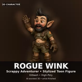 Pocket Pioneers – Stylized 3D Character Collection (6-Pack) - Model thumbnail 12