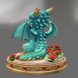 Romantic Dragon STL File for 3D Print - Model thumbnail 5