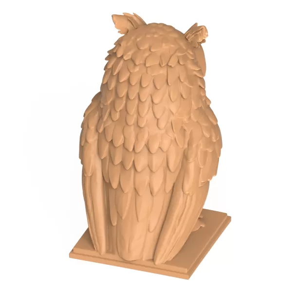 3D Printable Owl Bird Statue - Model preview 5