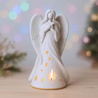 Angel Candle Holder | Christmas Guardian Angel Figurine | Lucky - Model thumbnail 6
