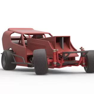 Vintage Dirt Modified stock car Version 4 while turning 1:25 - Model thumbnail 27
