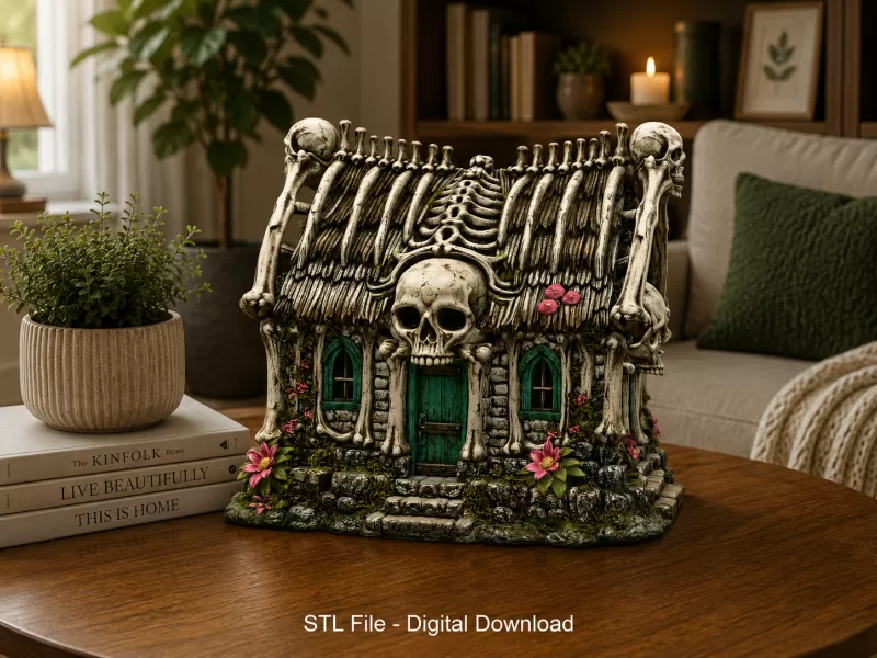 Gothic Bone House STL File for 3D Print - Model preview 1