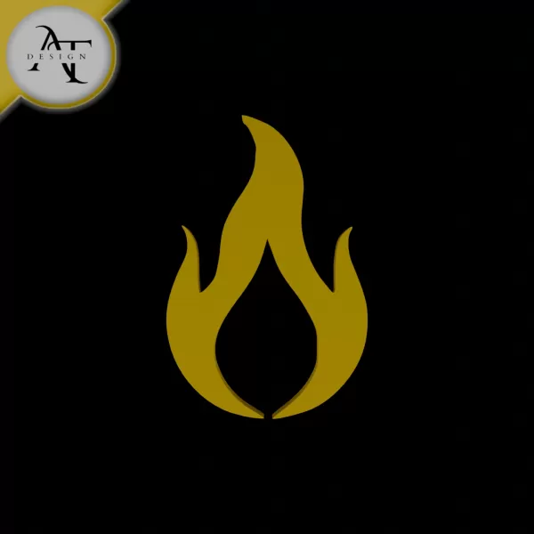 Simple Flame Symbol - 2D Art - Model preview 1