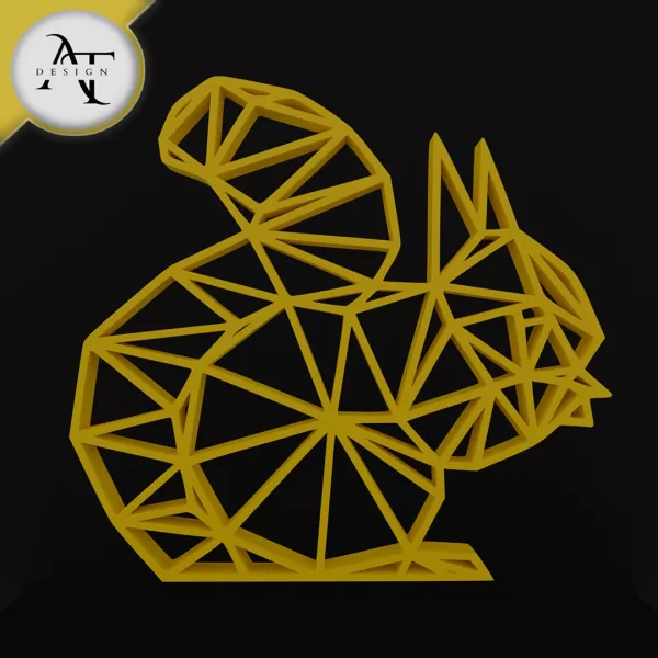 Squirrel - Geometric - 2D Wall Art Decor - Model preview 1
