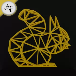 Squirrel - Geometric - 2D Wall Art Decor