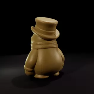 Jolly Snowman Gentleman with Top Hat and Scarf - Model thumbnail 3